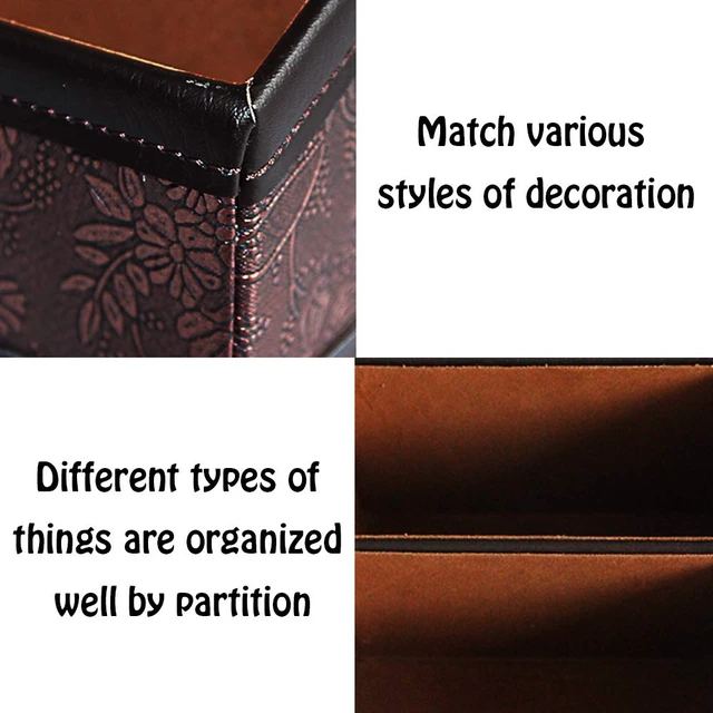 Alt view image 5 of 6 - PU Leather Remote Control Holder Storage Container for TV Remote Phone Caddy Eyeglasses