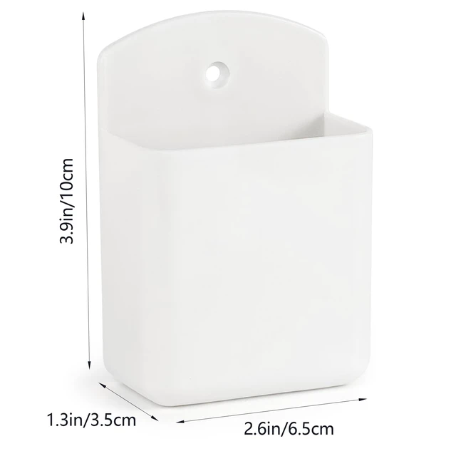 Alt view image 2 of 7 - 2 Pcs Remote Control Holder Wall Mount, TV Controller Holder, Self Adhesive Remote Holder, Wall Pen Holder Storage Accessories for Home Office School (White)