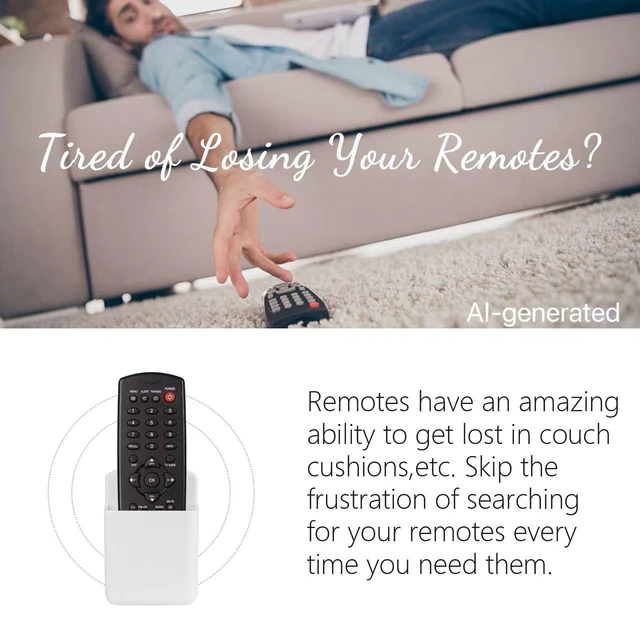 Alt view image 3 of 7 - 2 Pcs Remote Control Holder Wall Mount, TV Controller Holder, Self Adhesive Remote Holder, Wall Pen Holder Storage Accessories for Home Office School (White)