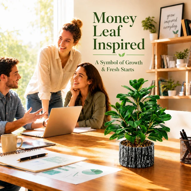 Alt view image 6 of 7 - 15.7" Small Artificial Plant Indoor for Shelf Desk Entryways Decor | Fake plants with round layered leaves and a textured planter bring a full modern organic look to office desk bathroom decor