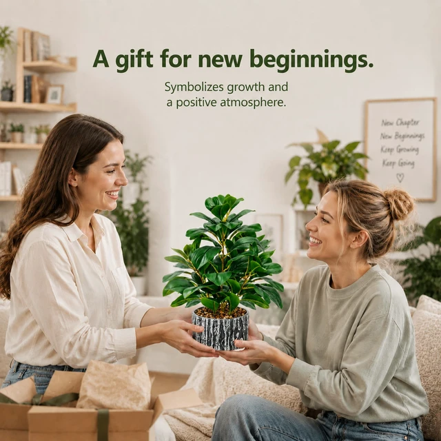 Alt view image 7 of 7 - 15.7" Small Artificial Plant Indoor for Shelf Desk Entryways Decor | Fake plants with round layered leaves and a textured planter bring a full modern organic look to office desk bathroom decor