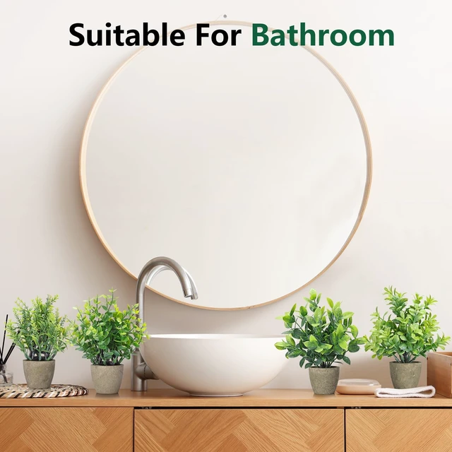 Alt view image 6 of 7 - 4 Pack Fake Plants Mini Artificial Greenery Potted Plants Bathroom Decor | Applicable to Home Decor Office Decor Room Decor Farmhouse Decor Indoor Table, No Watering for Simple Styling