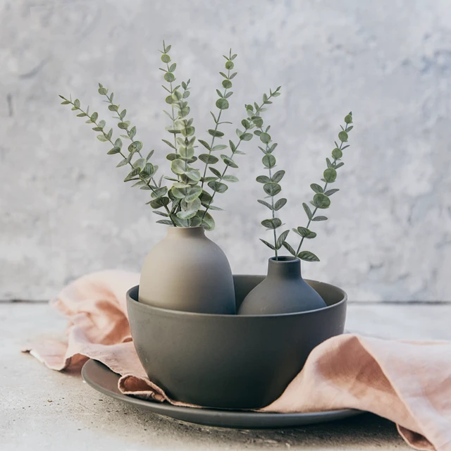 Alt view image 4 of 7 - 18pcs Eucalyptus Stems Artificial Eucalyptus Leaves Stems | Artificial Fake flowers for Home Office Flowers Bouquet Centerpiece Wedding Decoration Christmas Decor