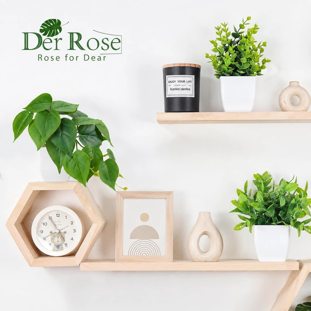 Alt view image 4 of 7 - 6Pcs Small Fake Plants Set for Bathroom Shelf Office Desk Decor | Artificial plants indoor, trailing and upright greenery build layered texture for modern bedroom decoration