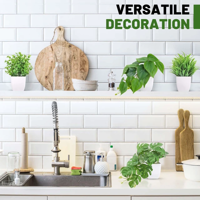 Alt view image 7 of 7 - 6Pcs Small Fake Plants Set for Bathroom Shelf Office Desk Decor | Artificial plants indoor, trailing and upright greenery build layered texture for modern bedroom decoration