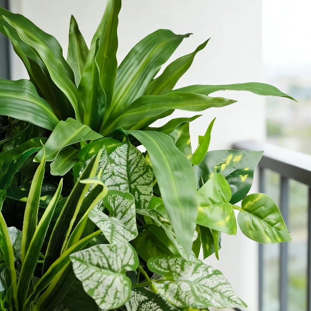 Alt view image 2 of 7 - Artificial Plants for Outdoors Faux Greenery Leaves UV Resistant Realistic Plastic Large Bunches Shrubs Bushes with Stems, Fake Plants Decor Outdoor for Front Porch Door Patio Garden Yard, 9Pcs