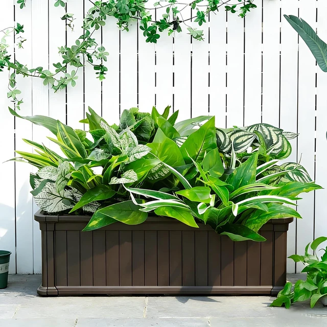 Alt view image 6 of 7 - Artificial Plants for Outdoors Faux Greenery Leaves UV Resistant Realistic Plastic Large Bunches Shrubs Bushes with Stems, Fake Plants Decor Outdoor for Front Porch Door Patio Garden Yard, 9Pcs