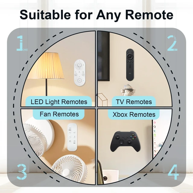 Alt view image 6 of 7 - Magnetic Silicone Remote Control Holder Wall Mount for TV Fan 6 Pack Black | Upgraded Silicone Remote Caddy, Self-Adhesive, Remotes Control Organizer Storage, Home Office Air Conditioner Remote Holder