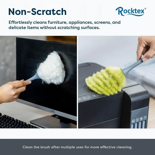 Alt view image 3 of 5 - 3 Pack Microfiber Delicate Duster & Detail Brush - Dual Ended Duster with Microfiber, Electrostatic and Washable Screen Static Cleaning Tool for Office, Car, Laptop, Screen, Keyboard, TV