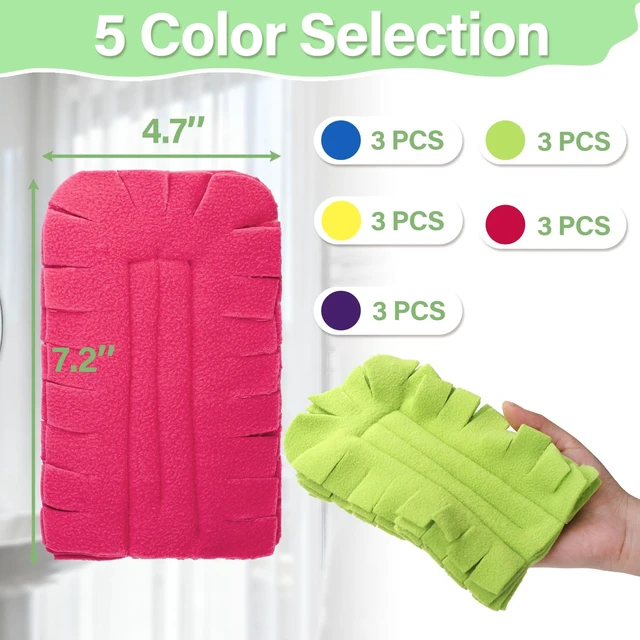 Alt view image 2 of 7 - 15 PCS Reusable Duster Refill, 360° Multi Surface, Wet & Dry Use | Heavy Duty Fleece Duster Pads Refills, Washable Hand Dusters Pads for Cleaning Ceiling, Fan Hardwoods Window Kitchen Floor