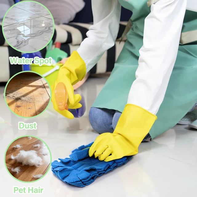 Alt view image 6 of 7 - 15 PCS Reusable Duster Refill, 360° Multi Surface, Wet & Dry Use | Heavy Duty Fleece Duster Pads Refills, Washable Hand Dusters Pads for Cleaning Ceiling, Fan Hardwoods Window Kitchen Floor
