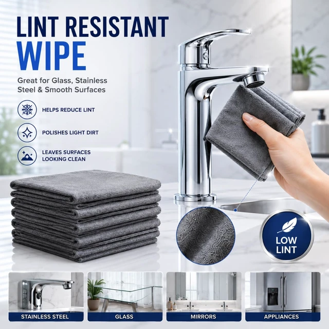 Alt view image 5 of 7 - 5 PCS Magic Cleaning Cloth Thick Microfiber Cleaning Cloths Streak Free Glass Cleaning Cloth for Windows Mirrors Shower Doors Kitchen and Stainless Steel Reusable Lint Free Wipes 15.7 x 11.8 Inch