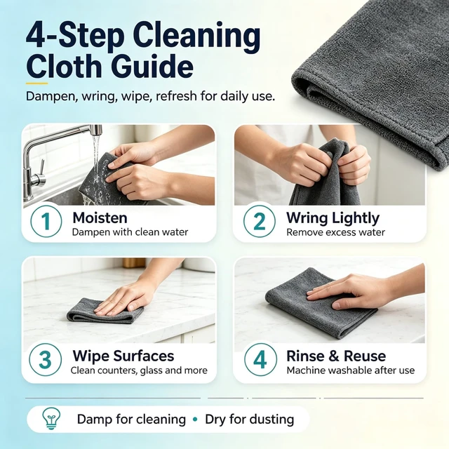 Alt view image 5 of 7 - 5Pcs Thickened Magic Cleaning Cloth,Microfiber Cleaning Rags for Glass & Cars | Lint-Free On Windows and Mirrors.Suitable for Kitchen, Stainless Steel,Glass, and Car Windows.