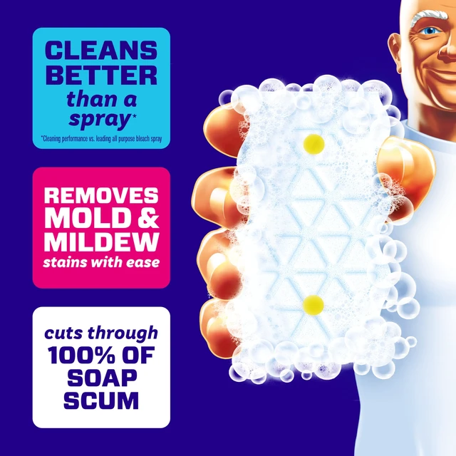 Alt view image 2 of 7 - Magic Eraser Sponge, Bathroom Cleaner, Shower Cleaner, Tub Cleaner, Soap Scum Remover, Bathroom Cleaning Supplies, Dawn Cleaning Power with Lemon Scent, 2 in 1 Bath, 7ct