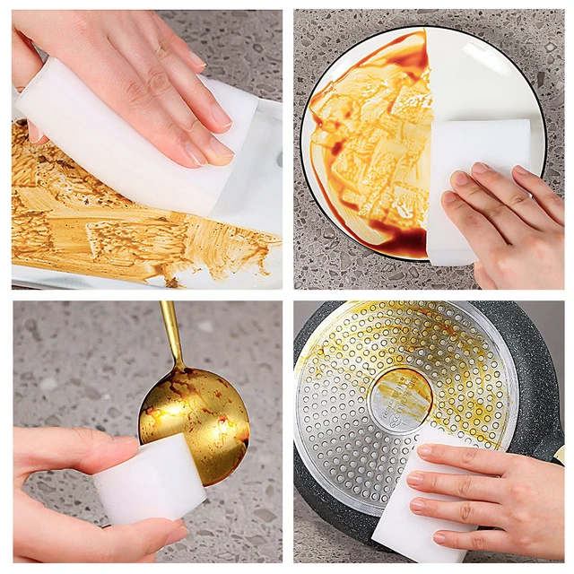 Alt view image 7 of 7 - 10Pack Melamine Sponges for Multi-Purpose Cleaning - Tough, Durable Magic Sponge Erasers for Use on Sinks, Kitchen, Bathrooms, Walls, Floors, Bathtubs, Shoes, Furniture, Cars - Won't Rip Easily.
