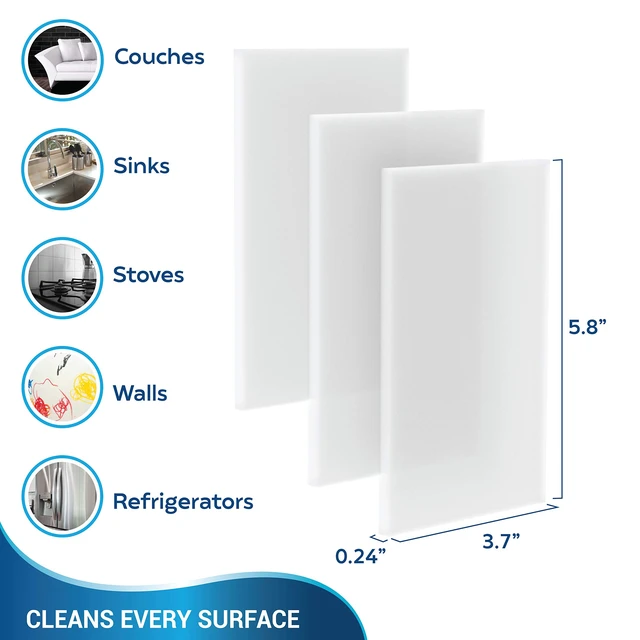 Alt view image 3 of 7 - Magic Sponge Eraser Sheets 48 Pack Disposable Magic Eraser Wipes - for Cleaning Dishes, Shoes and Bathroom Shower & Sink - Melamine Sponges for Hard to Reach Spaces