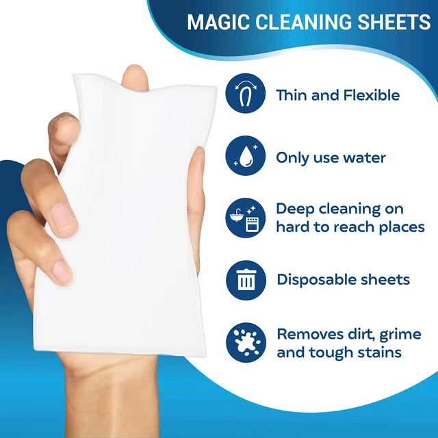Alt view image 6 of 7 - Magic Sponge Eraser Sheets 48 Pack Disposable Magic Eraser Wipes - for Cleaning Dishes, Shoes and Bathroom Shower & Sink - Melamine Sponges for Hard to Reach Spaces