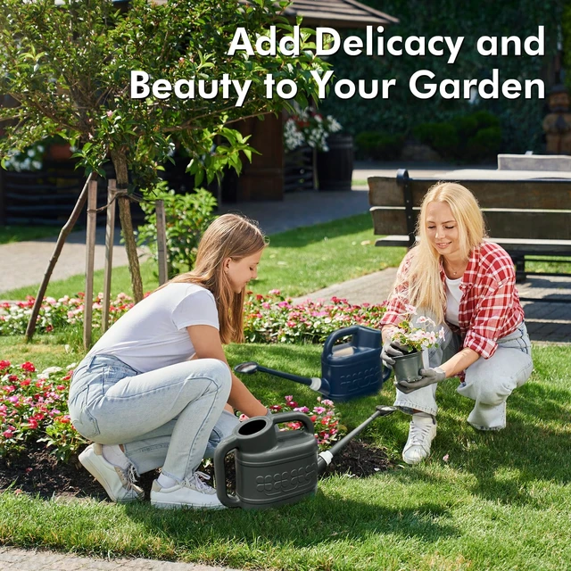 Alt view image 7 of 7 - 2 Gallon Watering Can, Outdoor Watering Can, Long Spout Large Water Can | Plant Water Can, Removable Long Spout, Detachable Stainless Steel Shower Head, Large Plastic, Garden, Flower, Outdoor Plants
