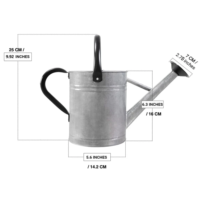 Alt view image 4 of 7 - Metal Watering Can with Removable Spout, Galvanized Steel Plants Water Can for Women, Men and Kids' Outdoor or Indoor Gardening - Nice Flower Watering Pot Gift & Decoration (Zinc, 0.6 Gallon)
