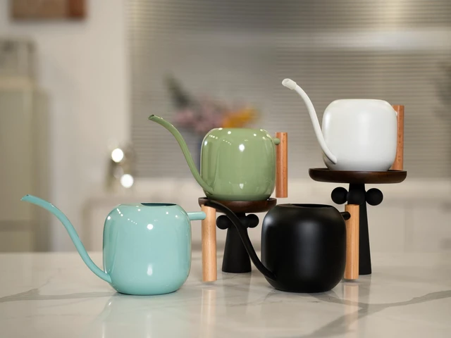 Alt view image 6 of 7 - 1.2L/41oz Metal Metal Watering Can with Long Spout, White | Metal Stainless Steel Watering Can for Indoor Plants, House Bonsai, Succulents, and Garden Flowers, Decorative Watering Cans