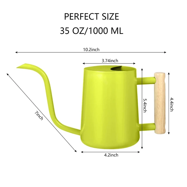 Alt view image 7 of 7 - Watering Can Indoor Plants, 35oz Small Stainless Steel Metal Watering Can Modern Decorative Watering Pot with Long Spout for Indoor House Plant Bonsai Garden Flowers (Bright Green)
