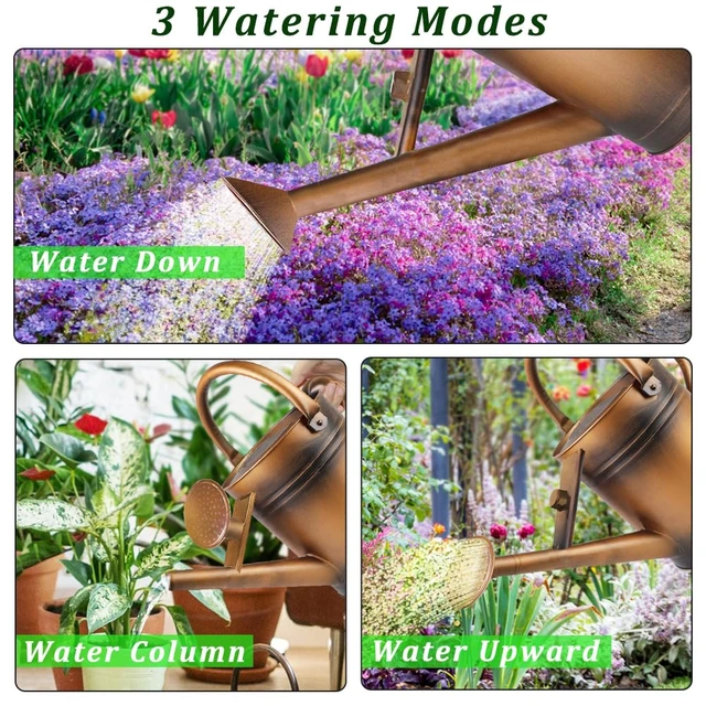 Alt view image 4 of 6 - 1 Gallon Metal Watering Can with Removable Spout, Nice Galvanized Steel Water Can for Indoor and Outdoor Plants (House Plants)