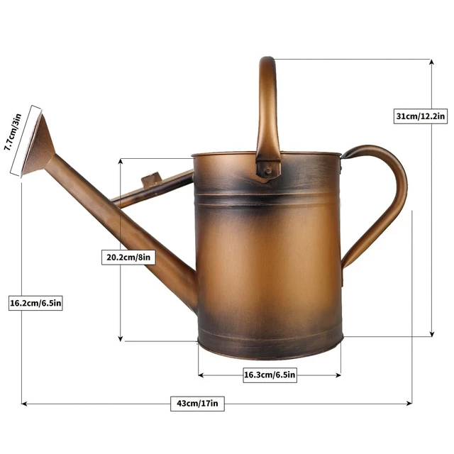 Alt view image 5 of 6 - 1 Gallon Metal Watering Can with Removable Spout, Nice Galvanized Steel Water Can for Indoor and Outdoor Plants (House Plants)