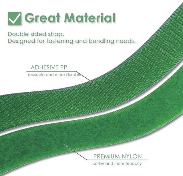 Alt view image 2 of 7 - Garden Tie Green Tape, Plant Supports, Gentle On Plants (16.4ft × 0.6 inch, 1 roll, Green)