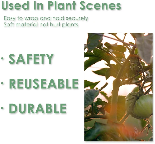 Alt view image 4 of 7 - Garden Tie Green Tape, Plant Supports, Gentle On Plants (16.4ft × 0.6 inch, 1 roll, Green)