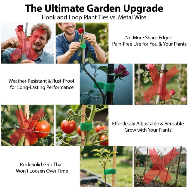 Alt view image 5 of 7 - Reusable Plant Ties for Climbing Plants,Plan Straps,Nylon Plant Tape Strap Gardening Tips,Tomato Plant Support,Garden Wire Ties for Cables(50 Foot X 0.47 Inch)