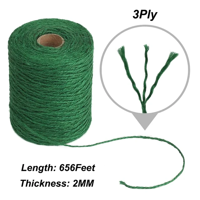 Alt view image 3 of 7 - Garden Twine, 656 Feet 2mm Green Plant Ties, Strong Jute Twine String for Climbing Plants, Tomatoes, Floristry, Crafts