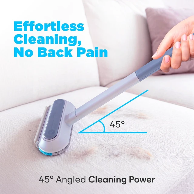 Alt view image 3 of 7 - Pet Hair Removal Tool, Reusable Pet Hair Remover for Furniture, Couch, Carpet & Bedding, 17.3" Handle, Wide 7.3" Head, Mini Detail Brush, Easy Clean