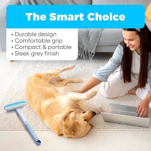 Alt view image 5 of 7 - Pet Hair Removal Tool, Reusable Pet Hair Remover for Furniture, Couch, Carpet & Bedding, 17.3" Handle, Wide 7.3" Head, Mini Detail Brush, Easy Clean