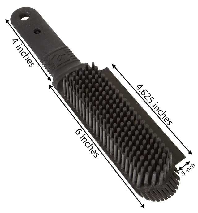 Alt view image 2 of 5 - Plus Pet Hair Rubber Brush with Squeegee, Easily Remove Fur and Lint from Clothing, Carpets and Furniture, Gently Groom Dogs and Cats Wet or Dry, Black, 2 Pack