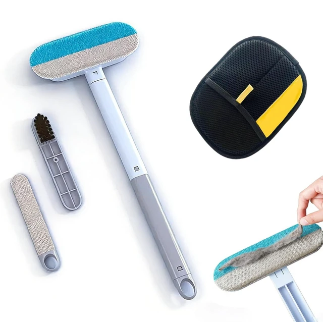 Main image of 4 in 1 Pet Hair Remover with Glove, 17.7" Extra Long Handle Reusable Lint Brush, Effective Cat & Dog Fur Removal Tool for Couch, Furniture, Carpet, Clothes, Bedding, Car Seats