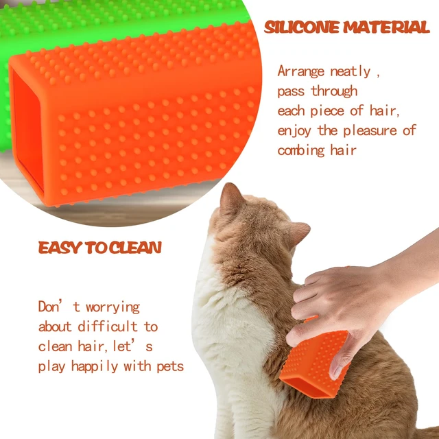 Alt view image 5 of 7 - 2pcs Pet Dog Cat Hair Remover, Pet Hair Removal Tool, Carpet Cleaner, Rubber Brush Roller, Dog Remover for carInterior, Furniture, SofaOrange and Green