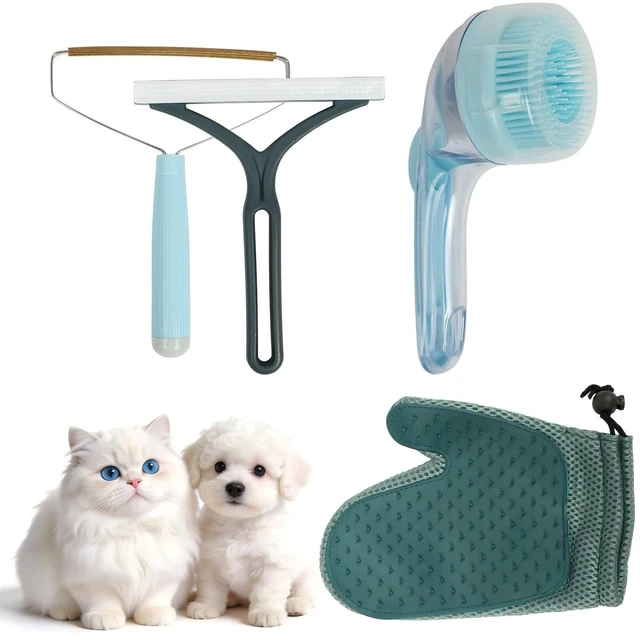 Main image of Pet Hair Remover, Dog and Cat Hair Remover, Carpet Rake, Carpet Scraper | Includes 2 Lint Removers, A Grooming Glove And Bath Brush For Removing Pet Hair From Couches, Carpets, Clothing And Furniture