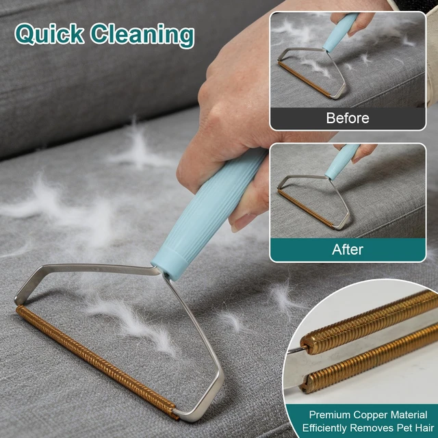 Alt view image 4 of 7 - Pet Hair Remover, Dog and Cat Hair Remover, Carpet Rake, Carpet Scraper | Includes 2 Lint Removers, A Grooming Glove And Bath Brush For Removing Pet Hair From Couches, Carpets, Clothing And Furniture