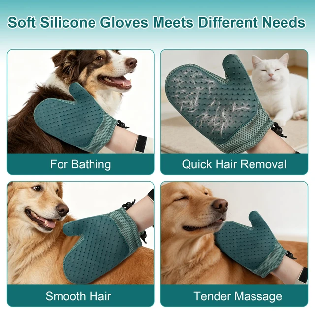 Alt view image 6 of 7 - Pet Hair Remover, Dog and Cat Hair Remover, Carpet Rake, Carpet Scraper | Includes 2 Lint Removers, A Grooming Glove And Bath Brush For Removing Pet Hair From Couches, Carpets, Clothing And Furniture