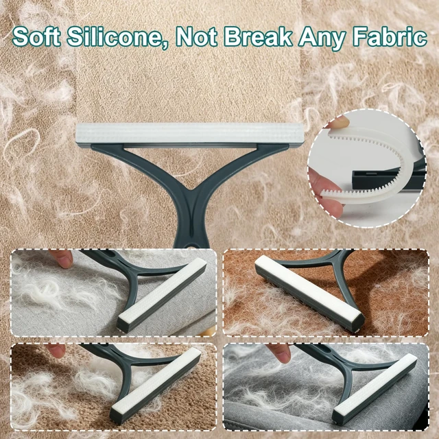 Alt view image 5 of 7 - Pet Hair Remover, Dog and Cat Hair Remover, Carpet Rake, Carpet Scraper | Includes 2 Lint Removers, A Grooming Glove And Bath Brush For Removing Pet Hair From Couches, Carpets, Clothing And Furniture