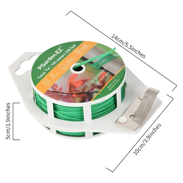 Alt view image 6 of 7 - Twist Ties - 328ft Plant Ties PE-Coated Garden Ties with Cutter for Gardening Tomatoes Vines and Office Home Cable Organizing (1Reel/Green)