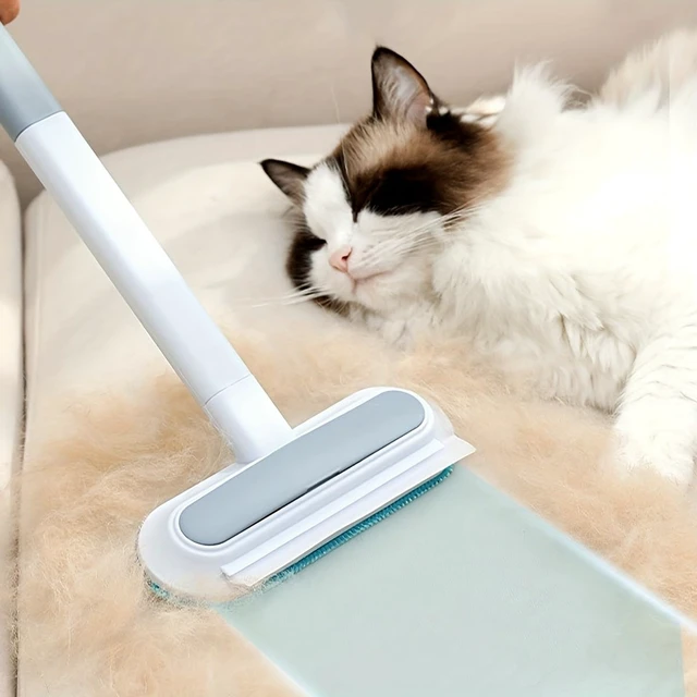 Alt view image 2 of 7 - Pet Hair Remover for Furniture, 17.7Inch Reusable Lint Brush for Dog Cat Hair 4-in-1 Multifunctional Fur Removal Tool with Long Handle, Gentle on Couch, Carpet, Car Seat, Bedding and Clothes
