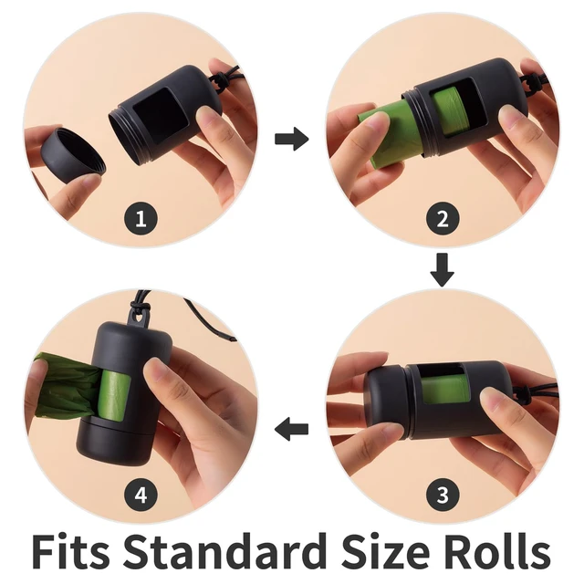 Alt view image 3 of 7 - 3Pack Dog Poop Bag Holder for Leash Lightweight Pet Waste Bag Dispenser with Leash Attachment Portable Plastic Doggie Poop Bag Dispensers,Blue Green Black