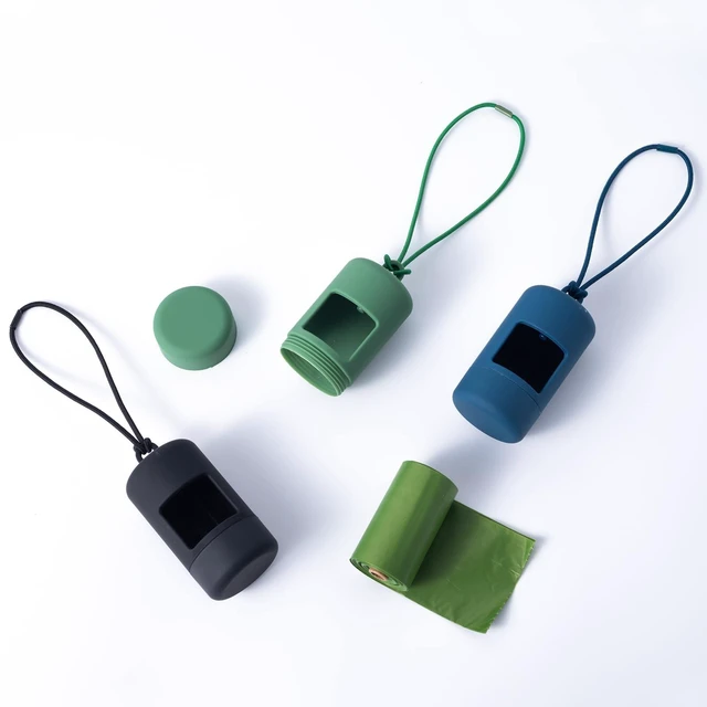 Alt view image 4 of 7 - 3Pack Dog Poop Bag Holder for Leash Lightweight Pet Waste Bag Dispenser with Leash Attachment Portable Plastic Doggie Poop Bag Dispensers,Blue Green Black