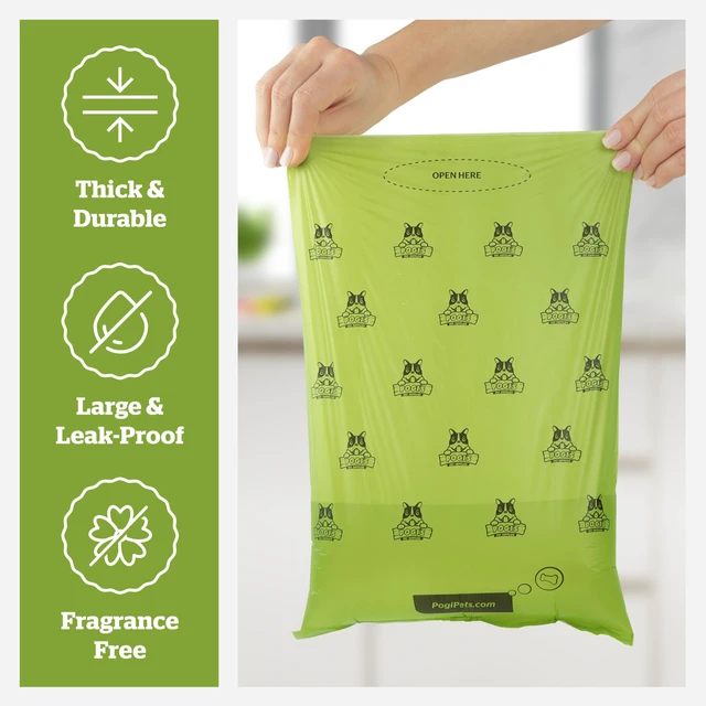 Alt view image 5 of 7 - Dog Poop Bag Holder & Dispenser for Leash, 15 Unscented Bags | Metal carabiner and hook-and-loop strap for your leash. Screw-top cap for easy refills