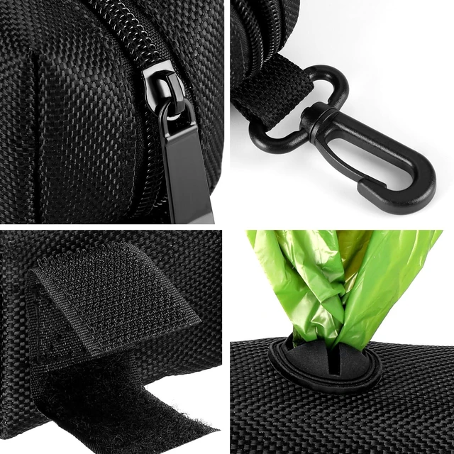 Alt view image 4 of 7 - Dog Poop Bag Dispenser Holder Soft Waste Bags Roll Holders Leash Clip Black