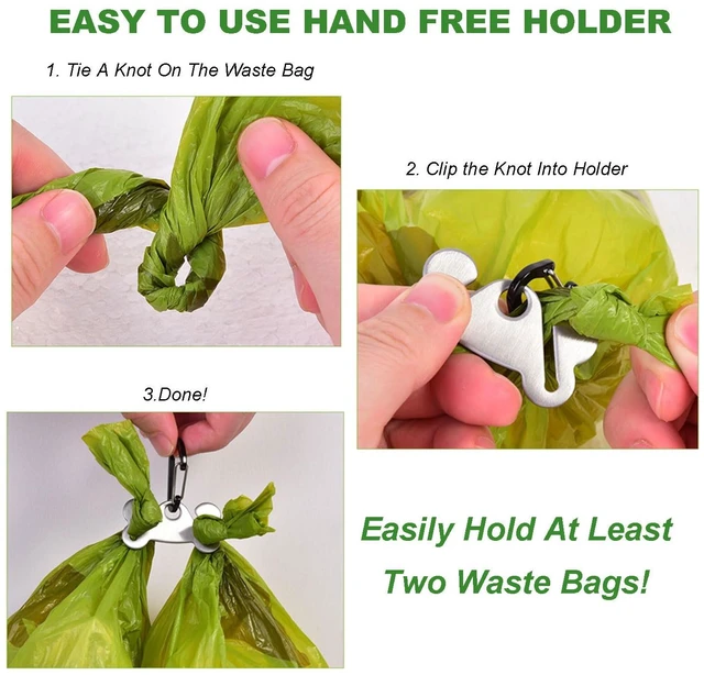 Alt view image 6 of 7 - Dog Poop Bag Dispenser Holder Soft Waste Bags Roll Holders Leash Clip Black