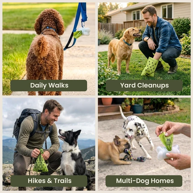 Alt view image 5 of 7 - Pogi's Dog Poop Bag Dispenser with Metal Carabiner Clip - Includes 15 Pogi's Poop Bags for Dogs
