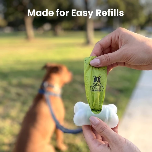 Alt view image 6 of 7 - Pogi's Dog Poop Bag Dispenser with Metal Carabiner Clip - Includes 15 Pogi's Poop Bags for Dogs