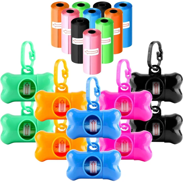 Main image of 10 Pack Bone Shaped Poop Bag Dispenser Pet Waste Disposal Bag Dispenser (Random Color)